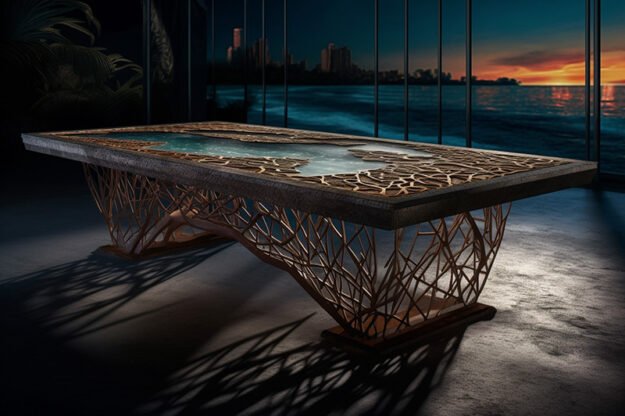 Natural Stone and Wood Table: Elevate Your Space with Timeless Elegance