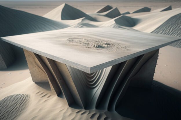 Natural Stone and Wood Table