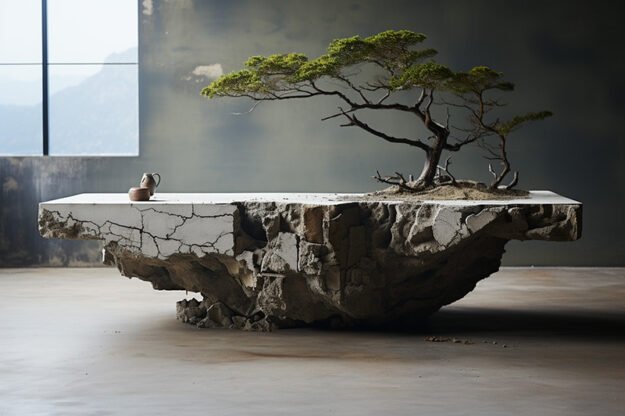 Natural Stone and Wood Table: Elevate Your Space with Timeless Style
