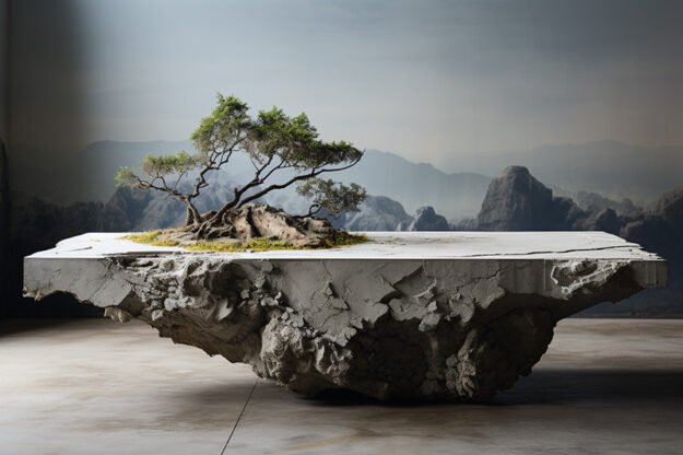Natural Stone and Wood Table: Elevate Your Space