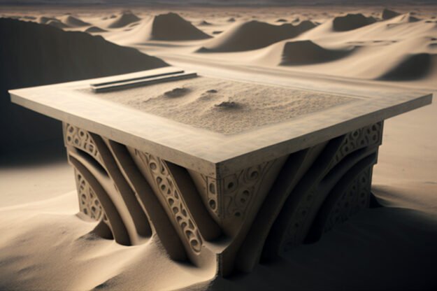 Natural Stone and Wood Table