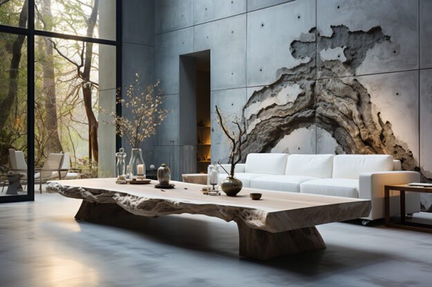 Natural Stone and Wood Table: Elevate Your Space with Timeless Elegance