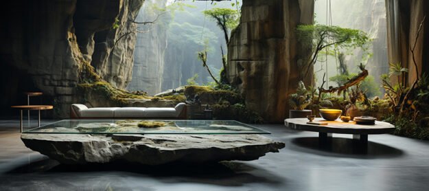 Natural Stone and Wood Table: Elevate Your Space