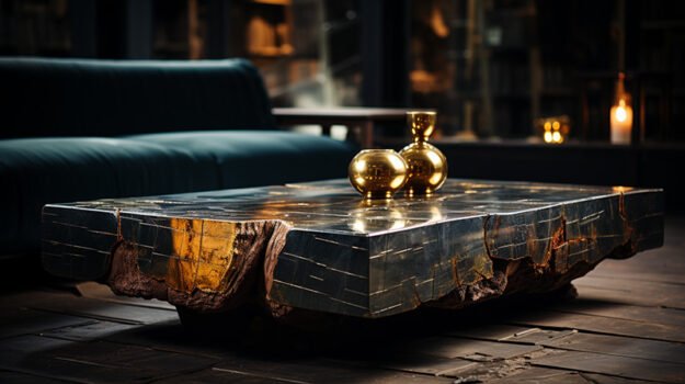 Natural Stone and Wood Table: Elevate Your Space to Luxe Living