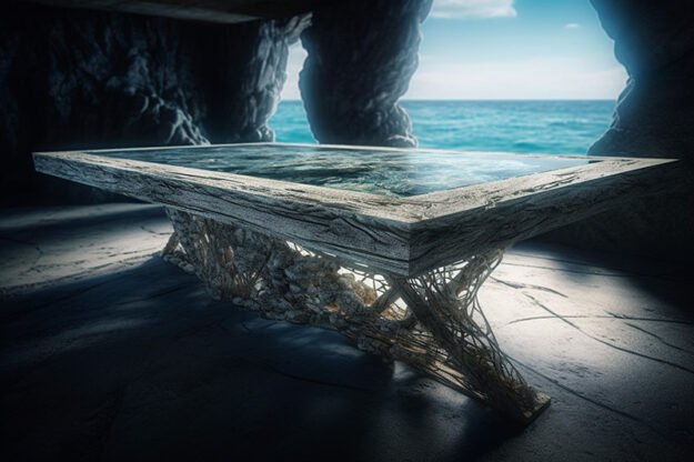 Natural Stone and Wood Table: A Masterpiece for Your Space