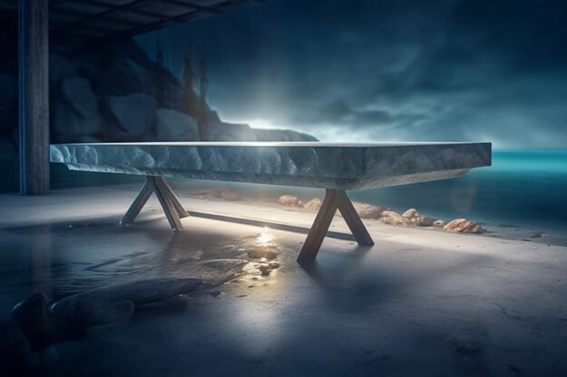 Natural Stone and Wood Table: Elevate Your Space with Timeless Elegance