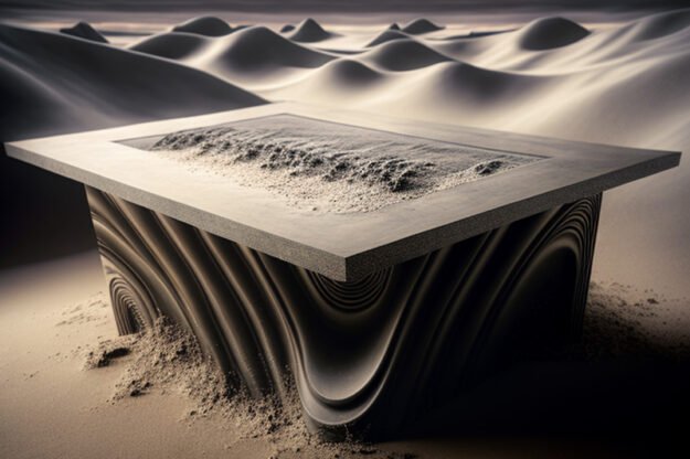 Natural Stone and Wood Table