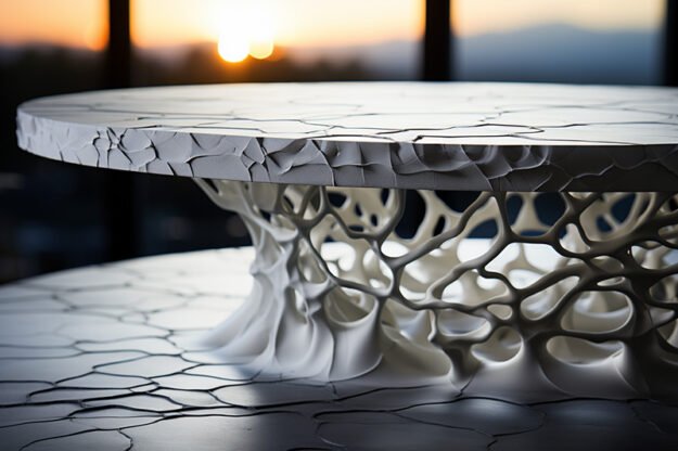 Natural Stone and Wood Table