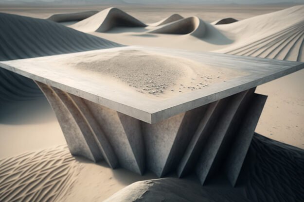Natural Stone and Wood Table