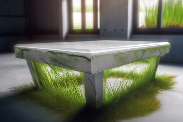 Natural Stone and Wood Table
