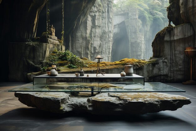 Natural Stone and Wood Table: Elevate Your Space with Nature's Elegance