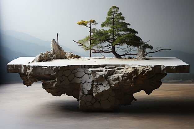 Natural Stone and Wood Table: Elevate Your Space with Timeless Elegance