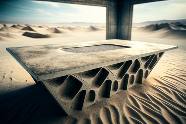 Natural Stone and Wood Table