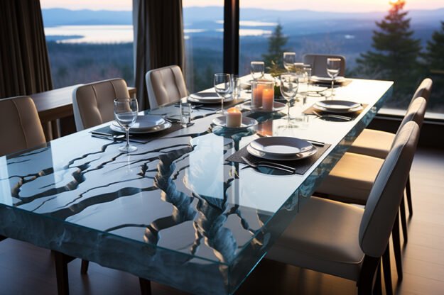 Natural Stone and Wood Table: Elevate Your Dining Experience