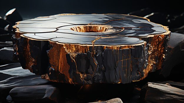 Natural Stone and Wood Table
