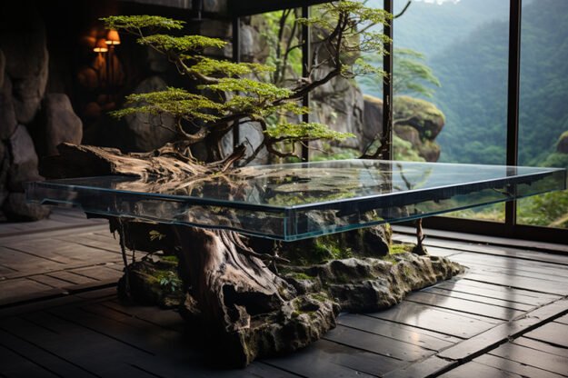 Natural Stone and Wood Table: A Masterpiece of Elegance and Functionality