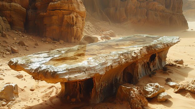 Natural Stone and Wood Table: Elevate Your Space with Timeless Elegance