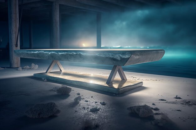 Natural Stone and Wood Table