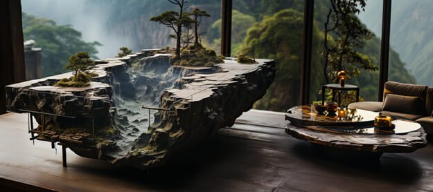 Natural Stone and Wood Table: Elevate Your Space with Earthy Elegance