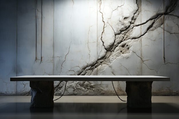 Natural Stone and Wood Table