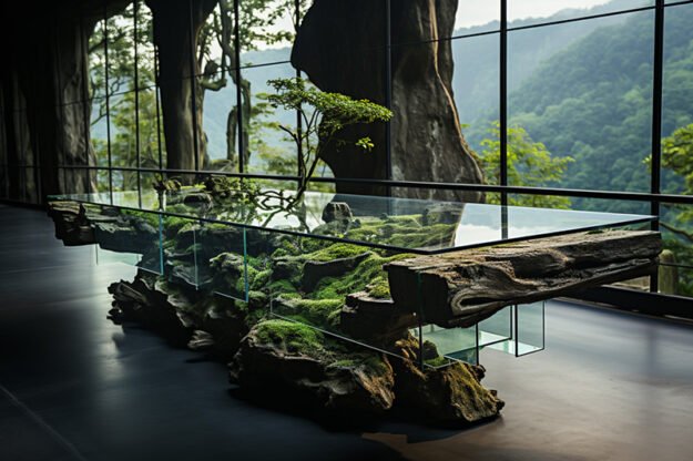 Natural Stone and Wood Table: Elevate Your Space