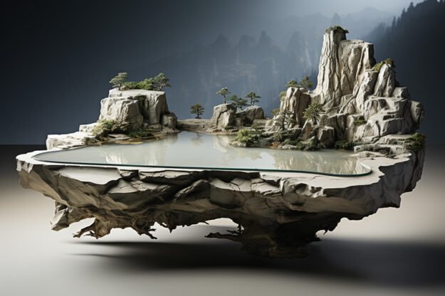 Natural Stone and Wood Table: Elevate Your Space with Timeless Elegance