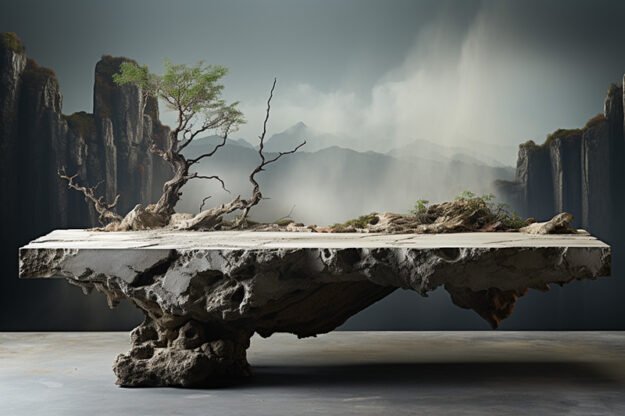 Natural Stone and Wood Table – Elevate Your Space Today!