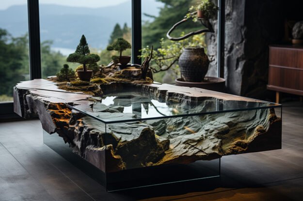 Natural Stone and Wood Table: A Timeless Elegance for Your Space