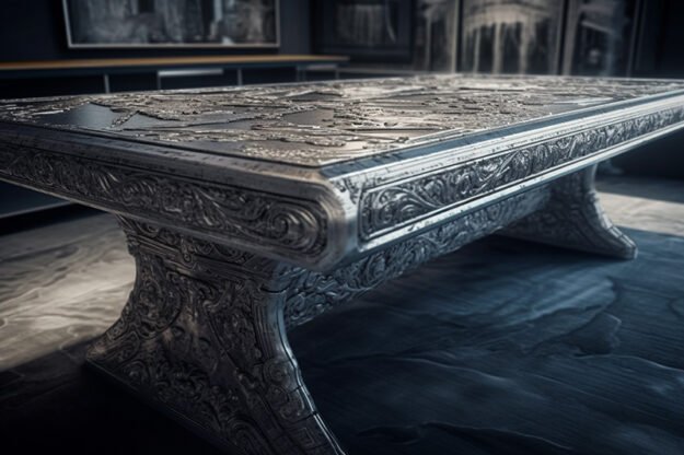 Natural Stone and Wood Table