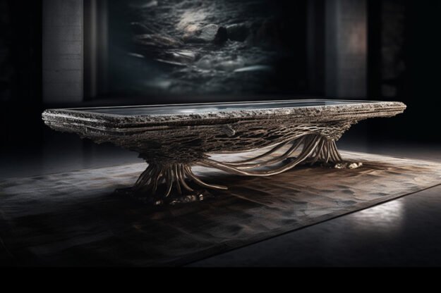 Natural Stone and Wood Table: A Reflection of Elegance and Craftsmanship