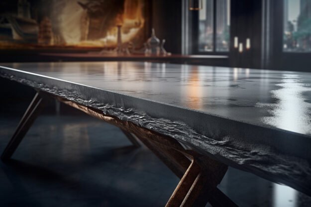 Natural Stone and Wood Table