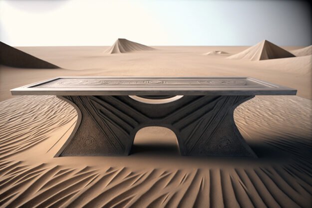 Natural Stone and Wood Table