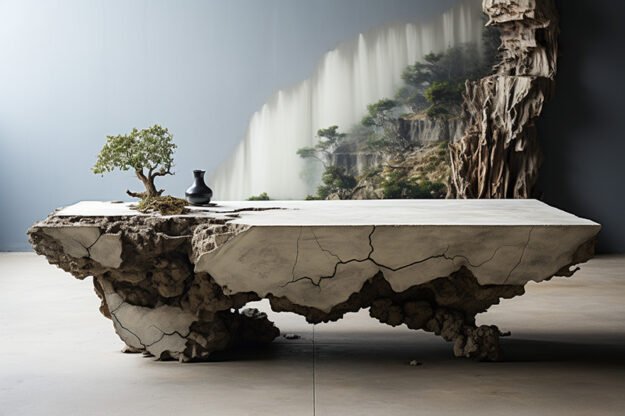 Natural Stone and Wood Table: A Fusion of Nature and Elegance