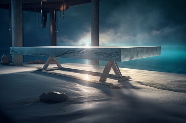Natural Stone and Wood Table – Elevate Your Space