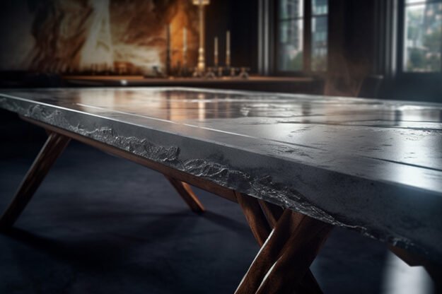Natural Stone and Wood Table: An Elegant Centerpiece for Your Home