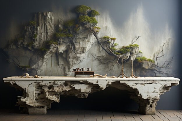 Natural Stone and Wood Table: Elevate Your Space