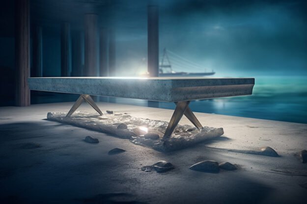 Natural Stone and Wood Table