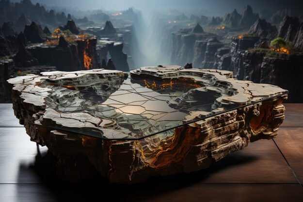 Natural Stone and Wood Table: Elevate Your Space with Nature’s Masterpiece