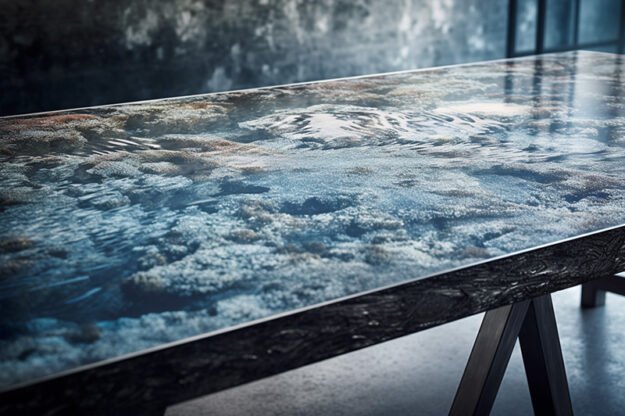 Natural Stone and Wood Table