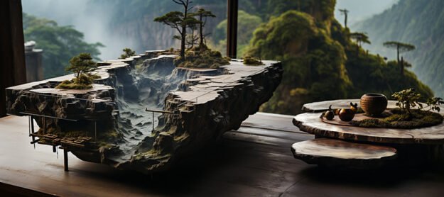 Captivating Natural Stone and Wood Table