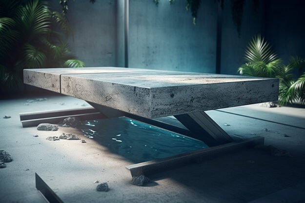 Natural Stone and Wood Table