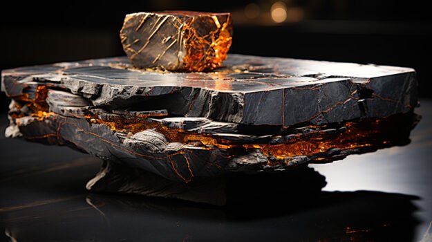 Natural Stone and Wood Table