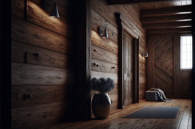 Experience Timeless Elegance with Our Burned Wood Wall