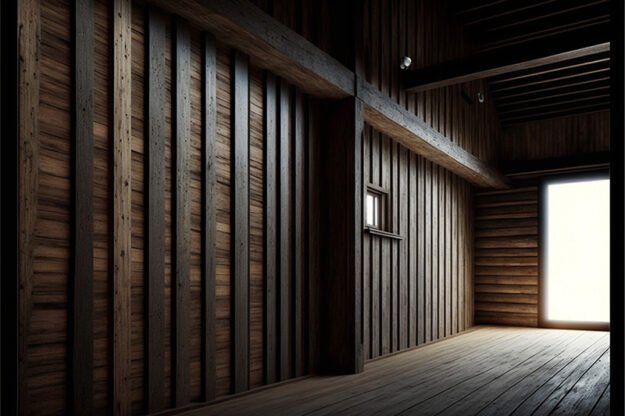 Experience Timeless Elegance with Burned Wood Wall