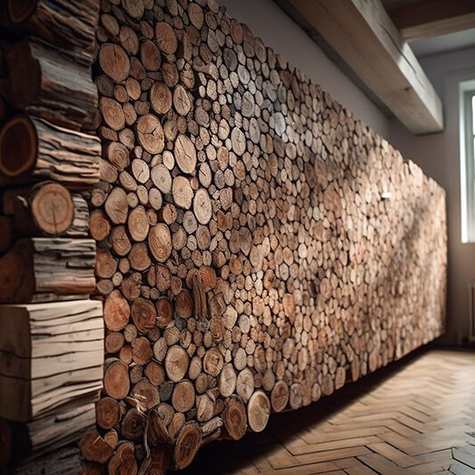 Circular Log Wall Decor: Transform Your Space with Natural Elegance