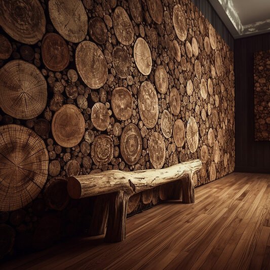 Circular Log Wall Decor: Elevate Your Space with Nature's Art