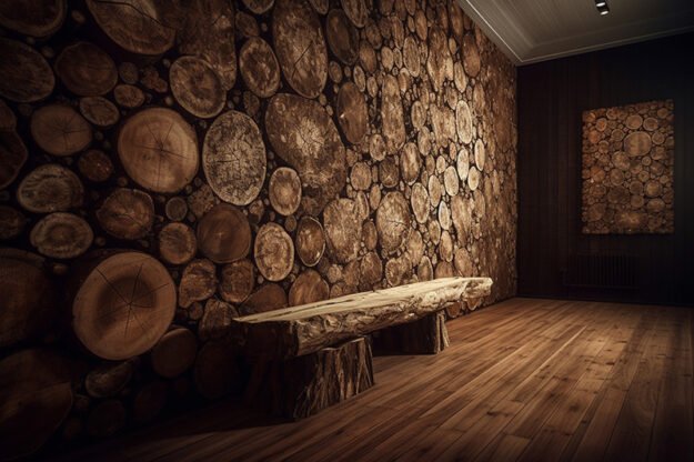 Circular Log Wall Decor: Transform Your Space with Rustic Elegance