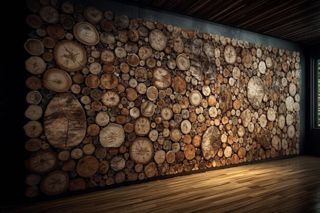 Circular Log Wall Decor: A Nature-Inspired Masterpiece