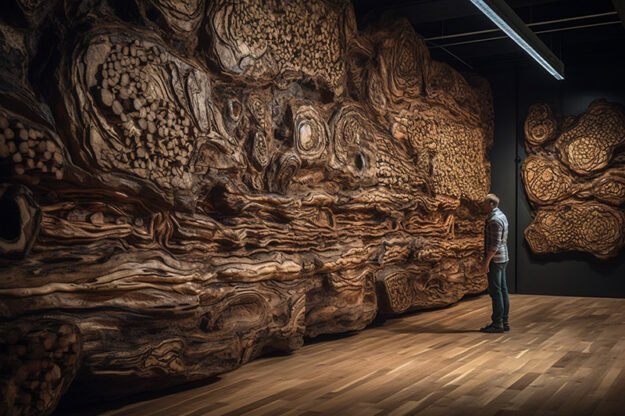Circular Log Wall Decor: Captivating Natural Elegance