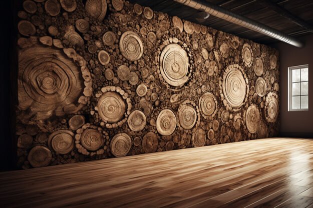 Circular Log Wall Decor: